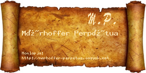 Márhoffer Perpétua névjegykártya